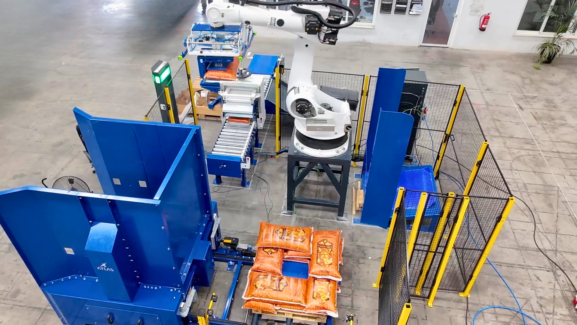 Brazo robótico industrial Atlas Robots para paletizado de cajas